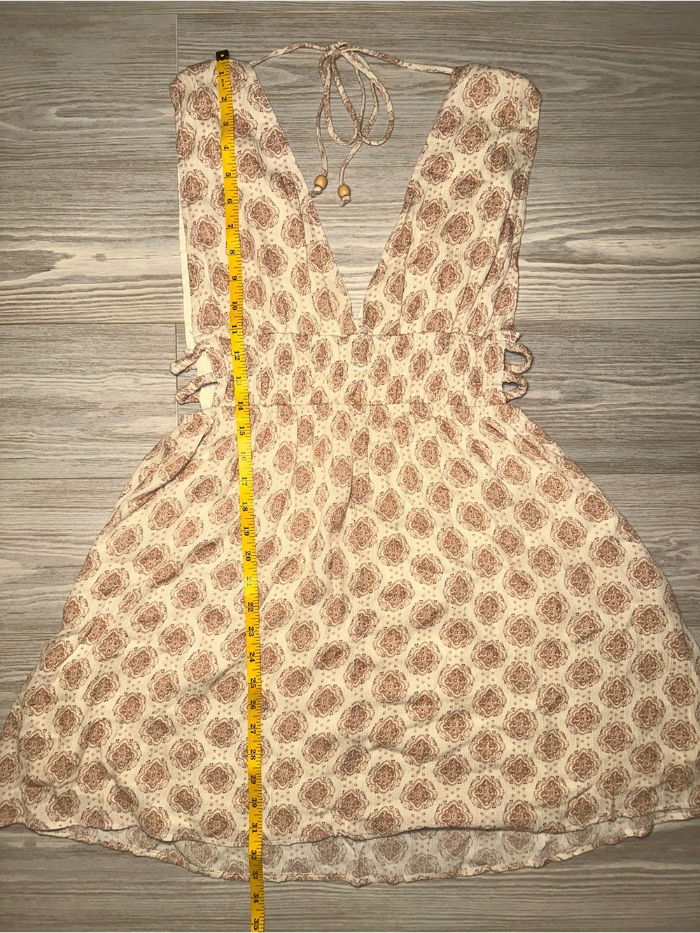 Papermoon White and Pink Printed V-Neck Mini Dress - Picture 7 of 10